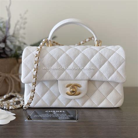 chanel white handle bag|vintage Chanel top handle bag.